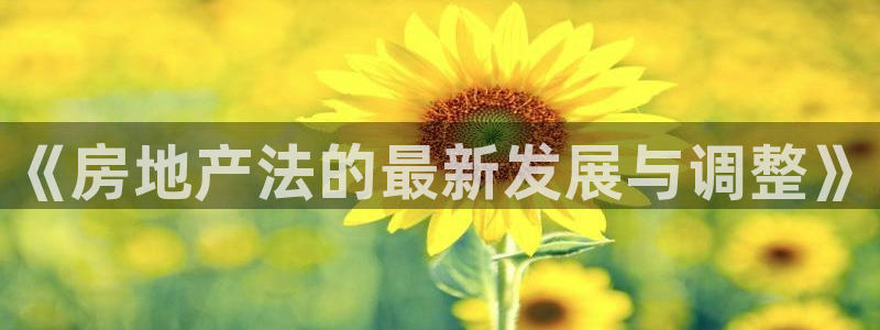 新宝5官网霸：《房地产法的最新发展与调整》