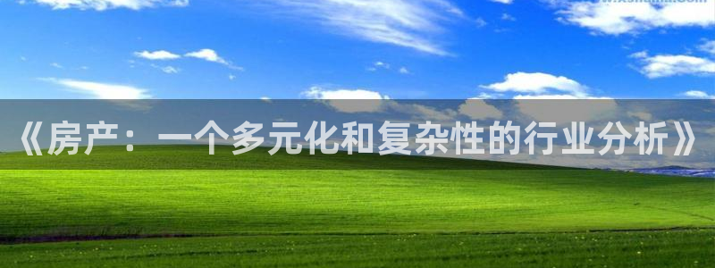 新宝5娱乐经：《房产：一个多元化和复杂性的行业分析》