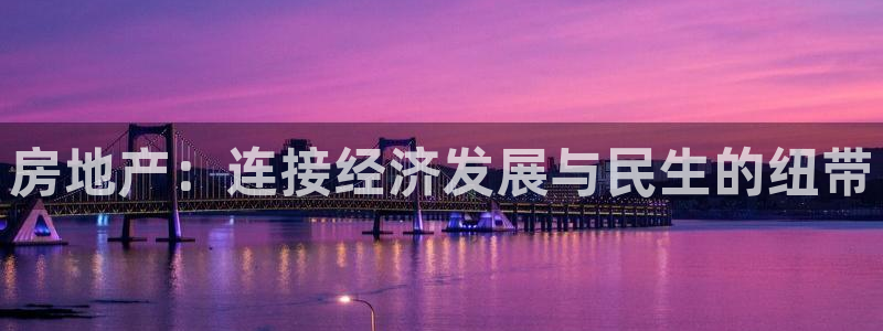 新宝5直属：房地产：连接经济发展与民生的纽带